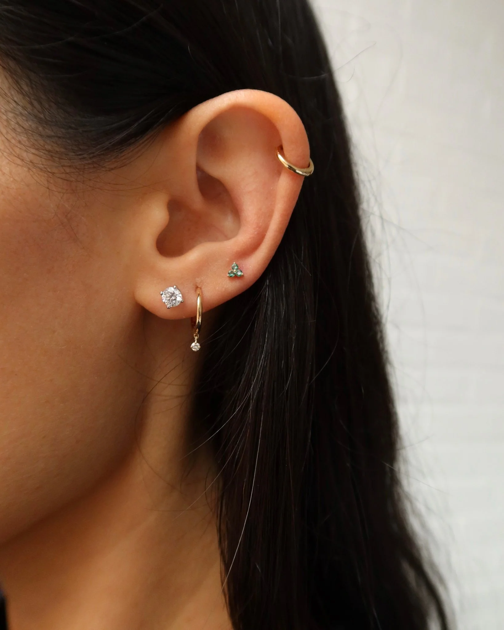 TRIBECA EMERALD TRIO STUDS - Image 6