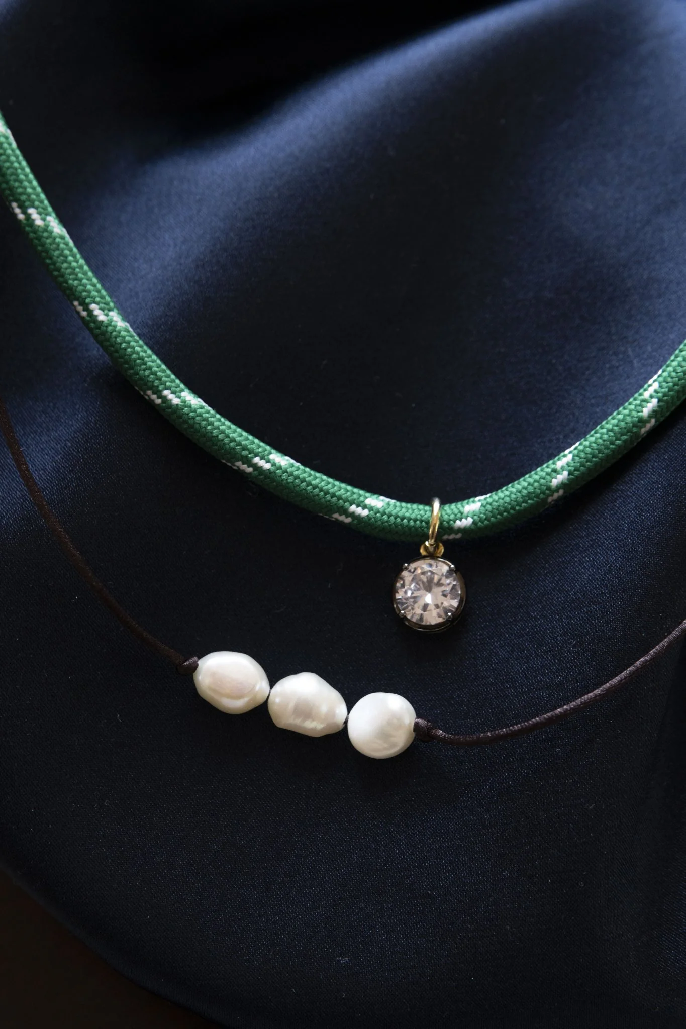 Cher Georgian CZ Pendant on Green Paracord - Image 7