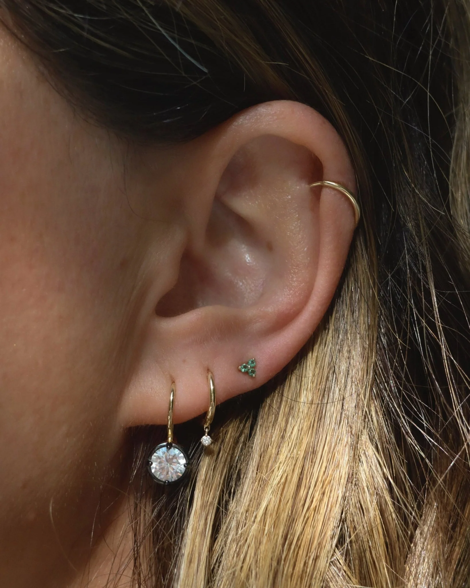 TRIBECA EMERALD TRIO STUDS - Image 8